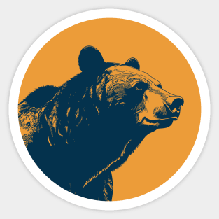 Bear head over yellow Sticker